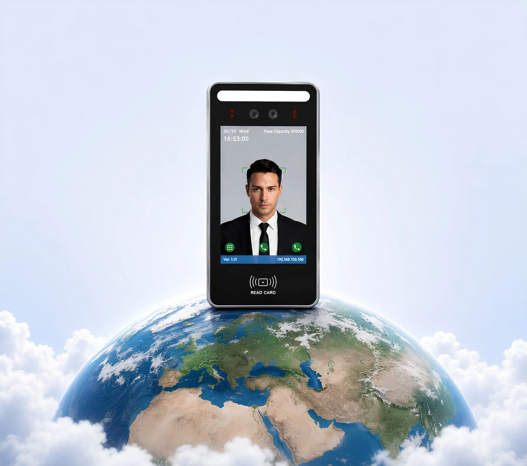 MyTime2Cloud face recognition terminal on a global network